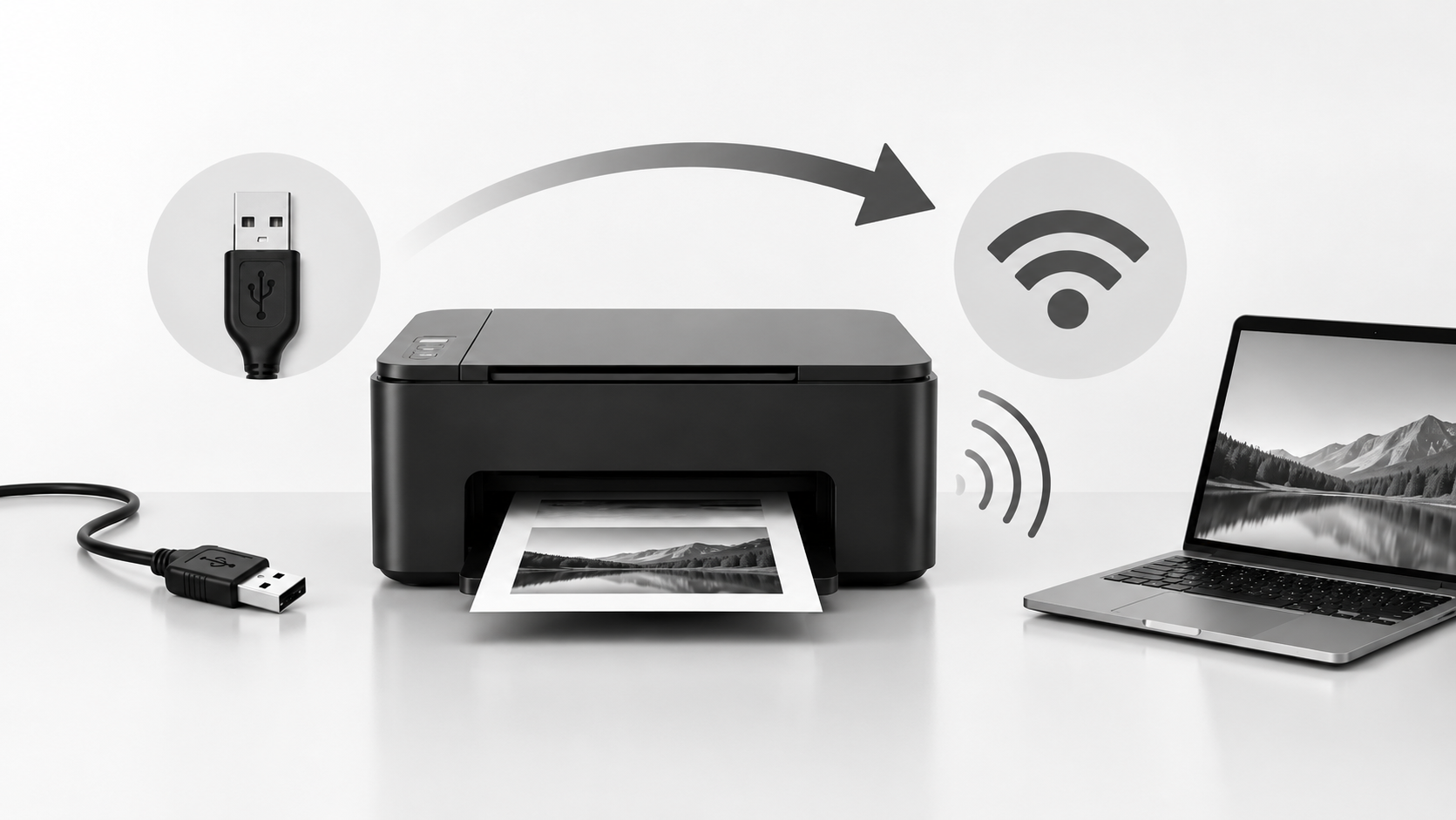 Moving printer setup from USB to Wi-Fi